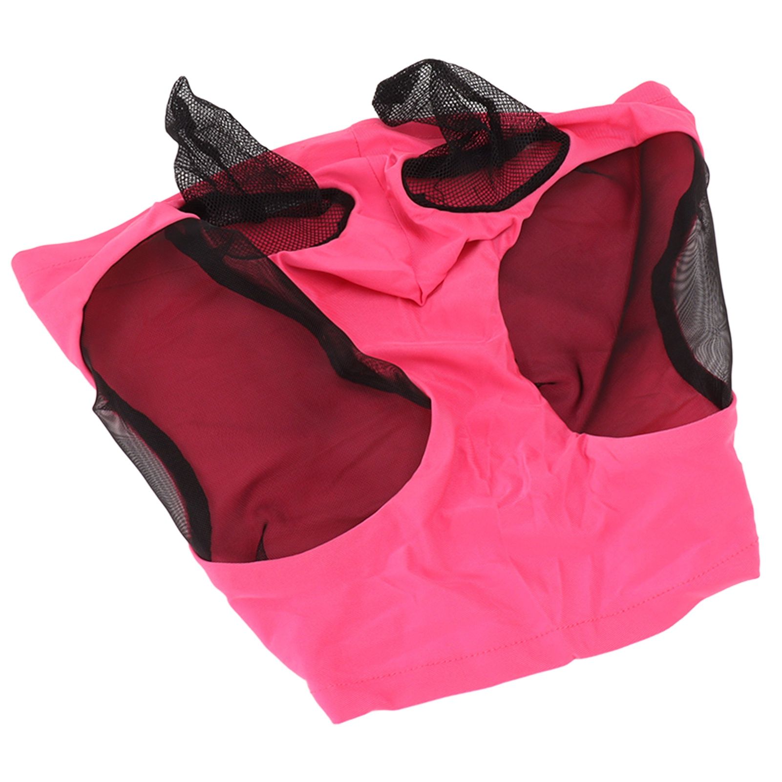 Horse Mesh Fly Mask Breathable Elastic Horse Face Mask with Ears Protection Riding Equestrian Equipment Rose Red — image 3