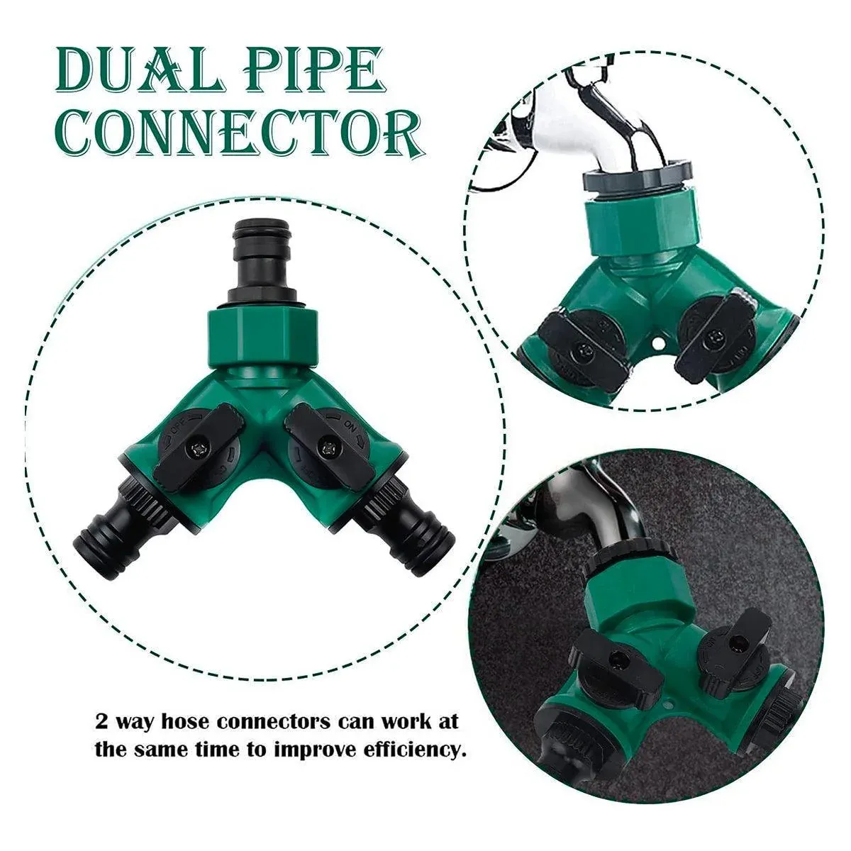 3PCS Versatile 2 Way Garden Hose Splitter Y Shape Water Pipe Connector Diverter — image 5