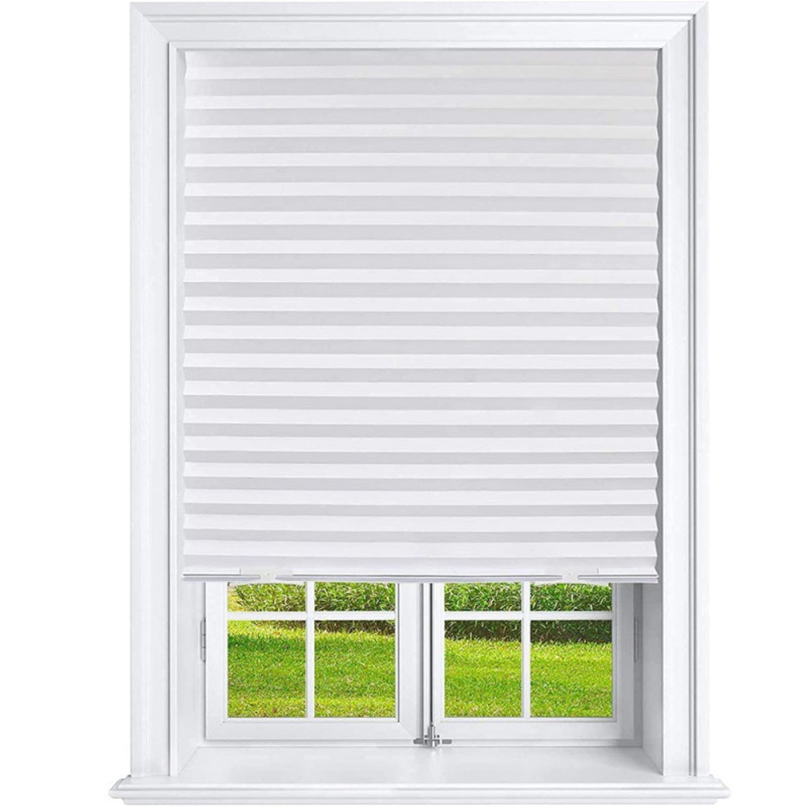 Window Blinds Cordless Blackout, No Drill Cut to Size Clip On Stick On Self Adhesive Temporary Blinds Pleated Paper Blinds Fits Blinds Window Roller for — image 2