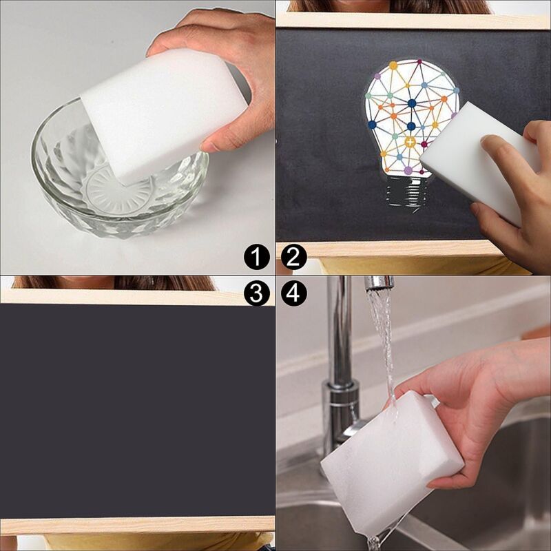 Magic Sponges, 50 pcs Melamine Cleaning Sponge - Magic Eraser For Bathroom, Pool, Kitchen, Floor, Wall - White 10 × 7 × 3Cm — image 4