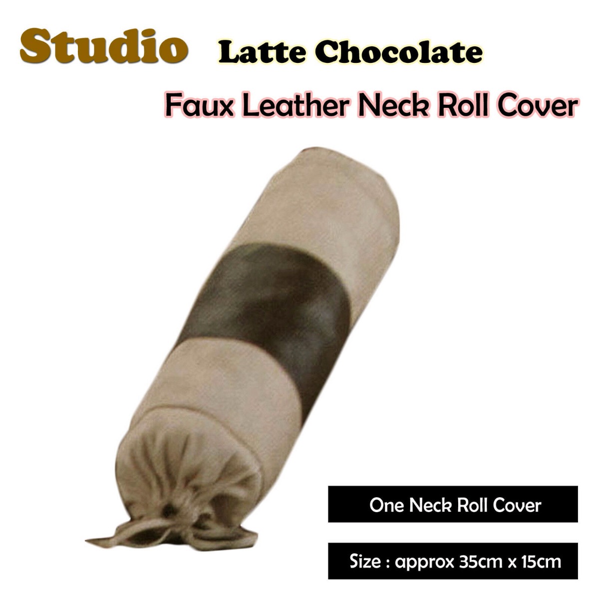 Studio Latte Chocolate Faux Leather - Neckroll Cover — image 2