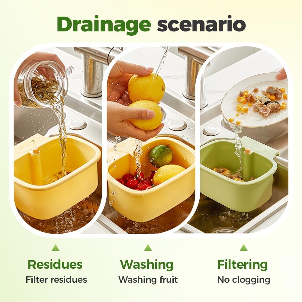2025 New Suction Cup Sink Corner Rack, Automatic Dumping Suction Cup Press Sinks Drainer Basket, Upgrade Corner Sink Trash Catcher for Food Waste Faucet Sponge — image 4