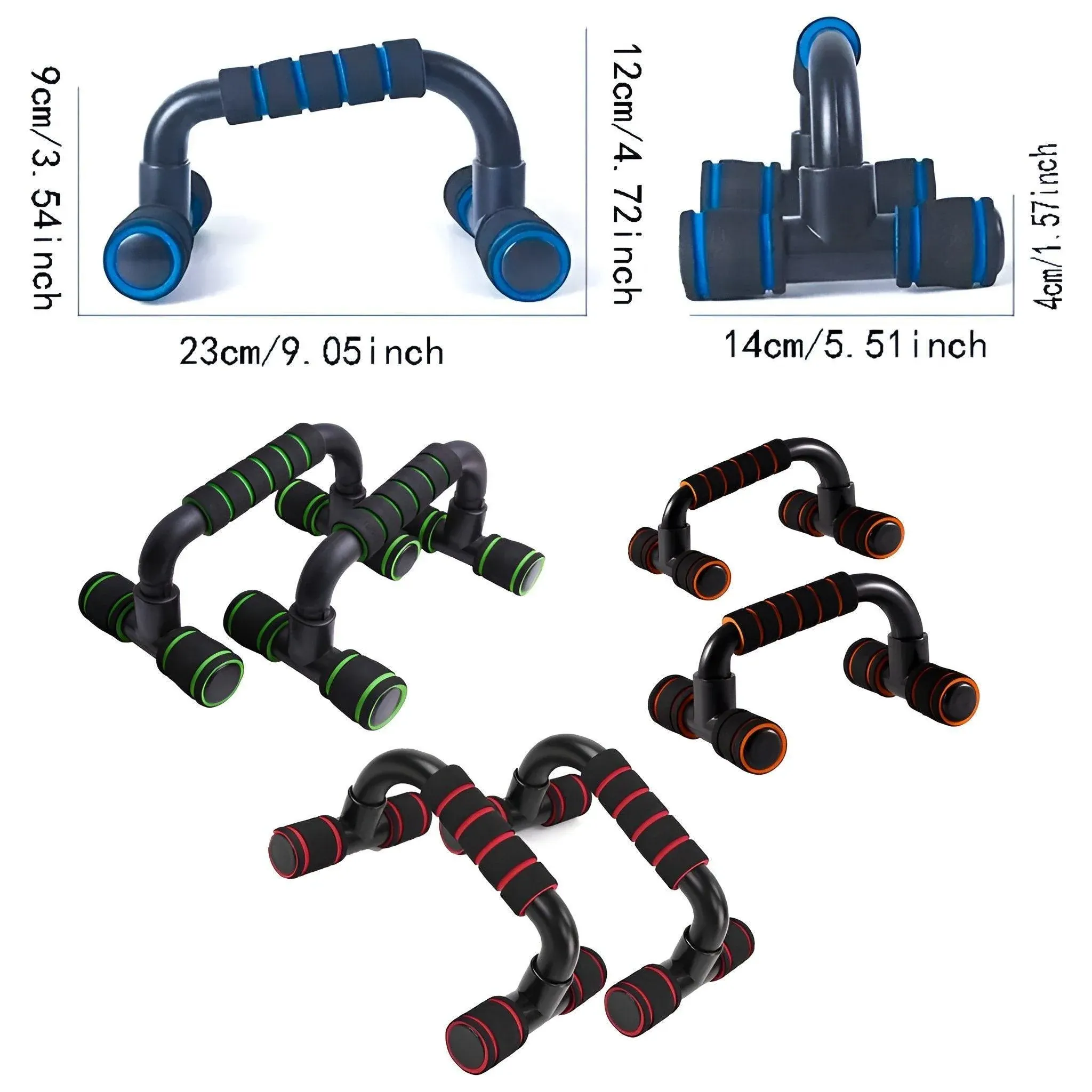 H Shaped Push Up Bars Home Fitness Equipment for Chest Arm Shoulder Training - Red โ image 4