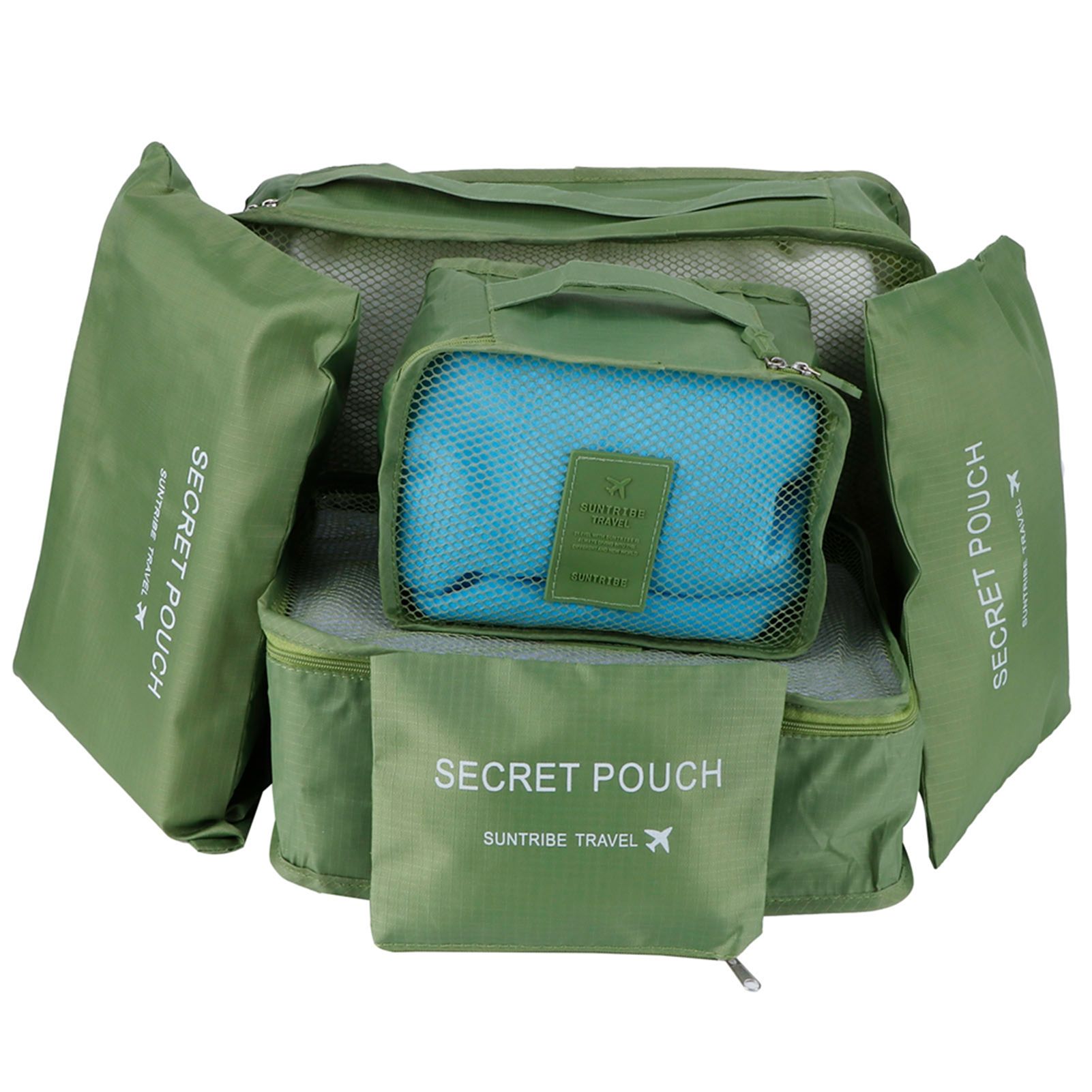 6Pcs/Set Storage Bag Clothing Sorting Bag Luggage Suitcase Packing Organizer for TravellingGreen — image 2