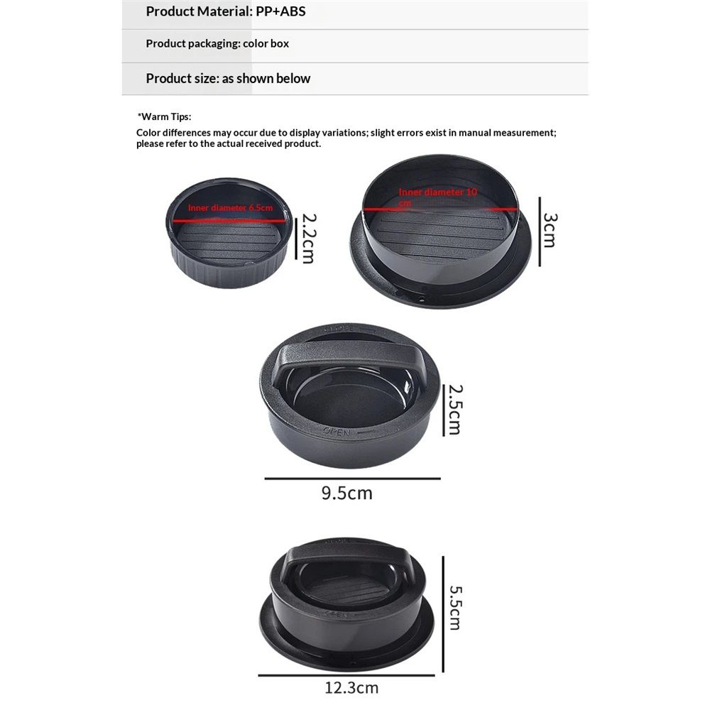 2 pack Hamburger Press Patty Maker for BBQ Grill 3-in-1 Non Stick Stuffed Burger Mold, Kitchen Tool, Beef Patties and Sliders — image 4