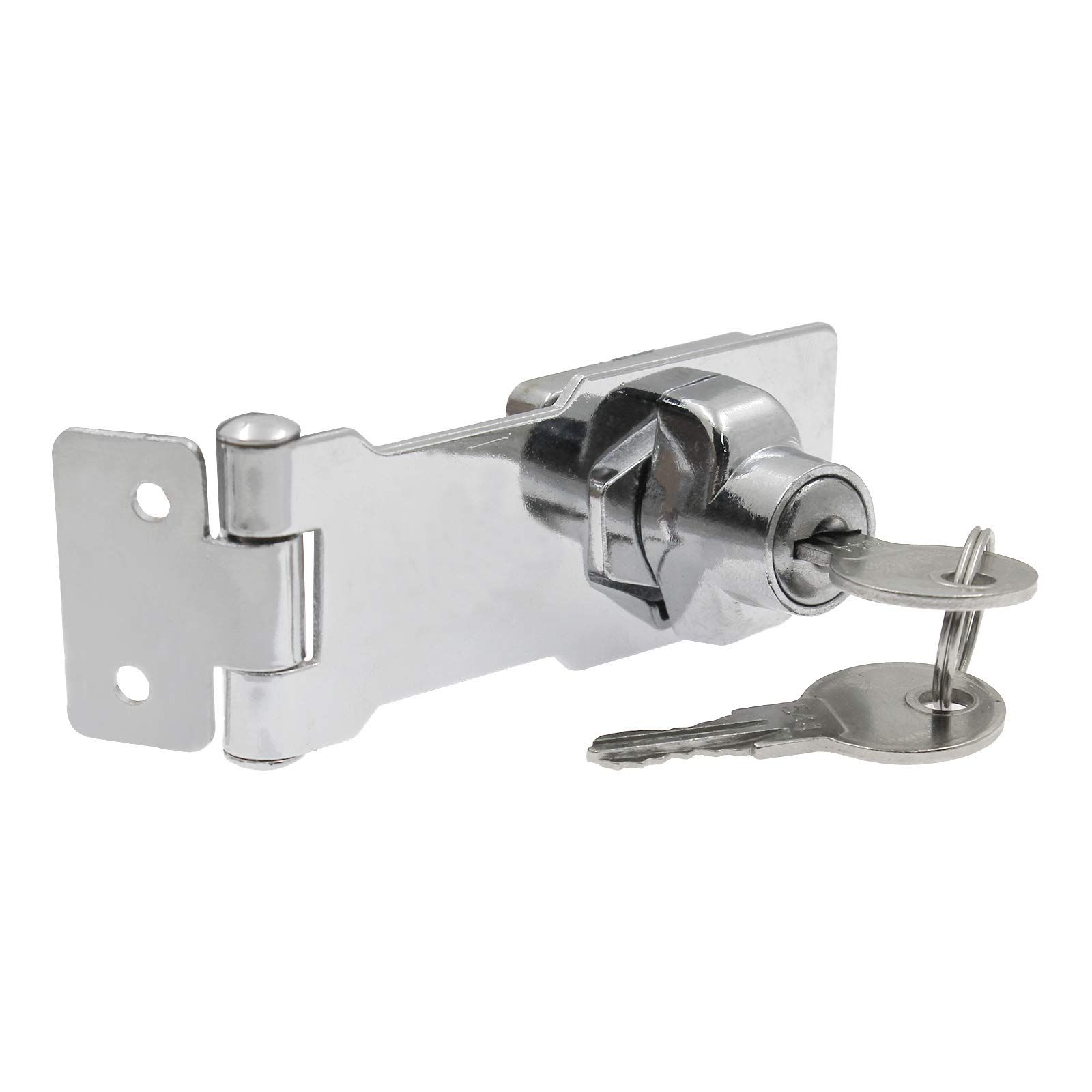 2Pcs Keyed Hasp Locks 3 Inch Twist Knob Keyed Locking Hasp, Metal Safety Hasp Latches Keyed Different for Small Doors โ image 2