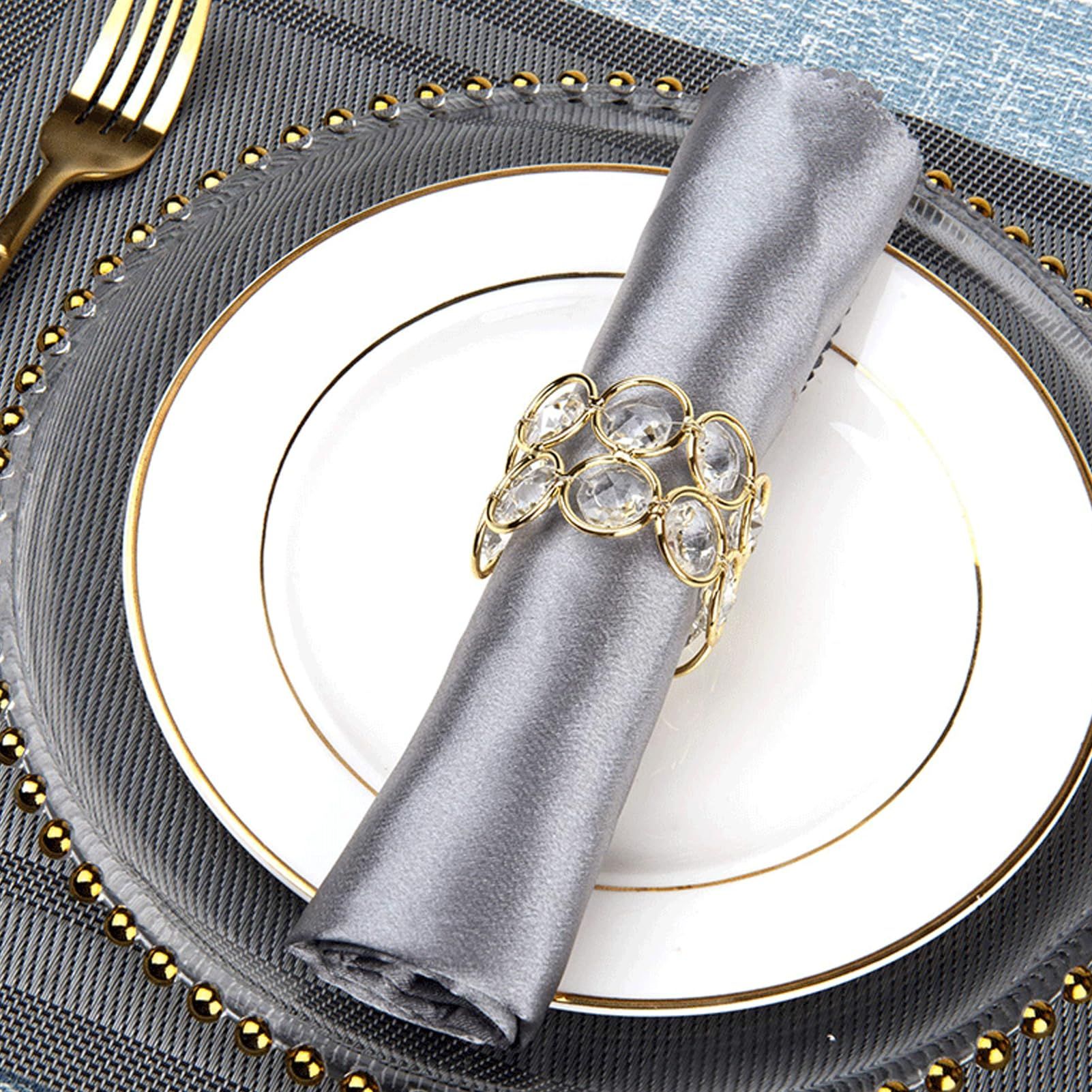 4pc Crystal Beads Napkin Rings Handcraft Sparkly Decorative Napkin Rings for Cloth Napkins Napkin Ring Holders β image 5