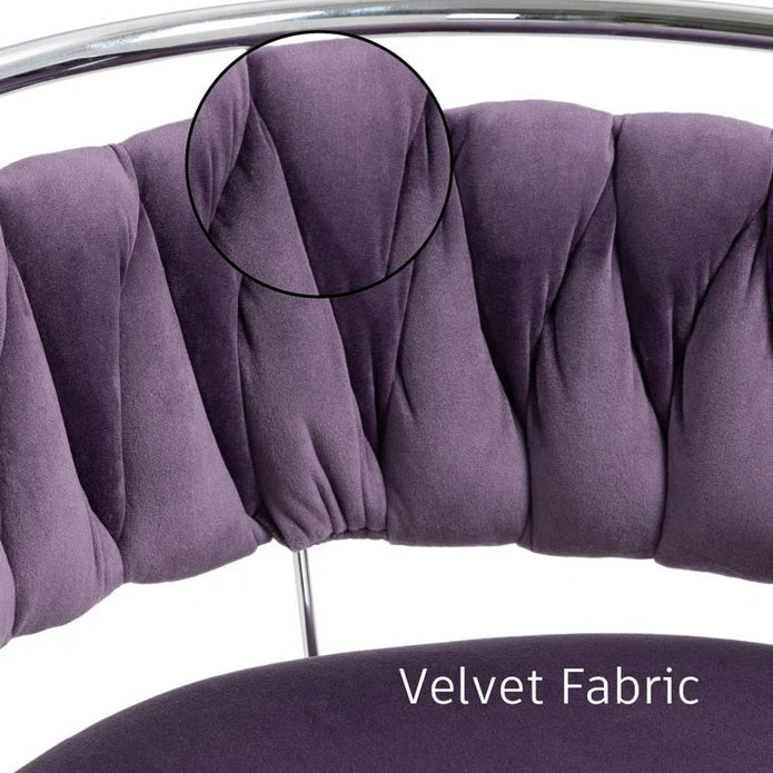 SERENITà Silver Swivel Upholstered Velvet Adjustable Height Counter Stool with Metal Frame Voilet (Set of 2) — image 3