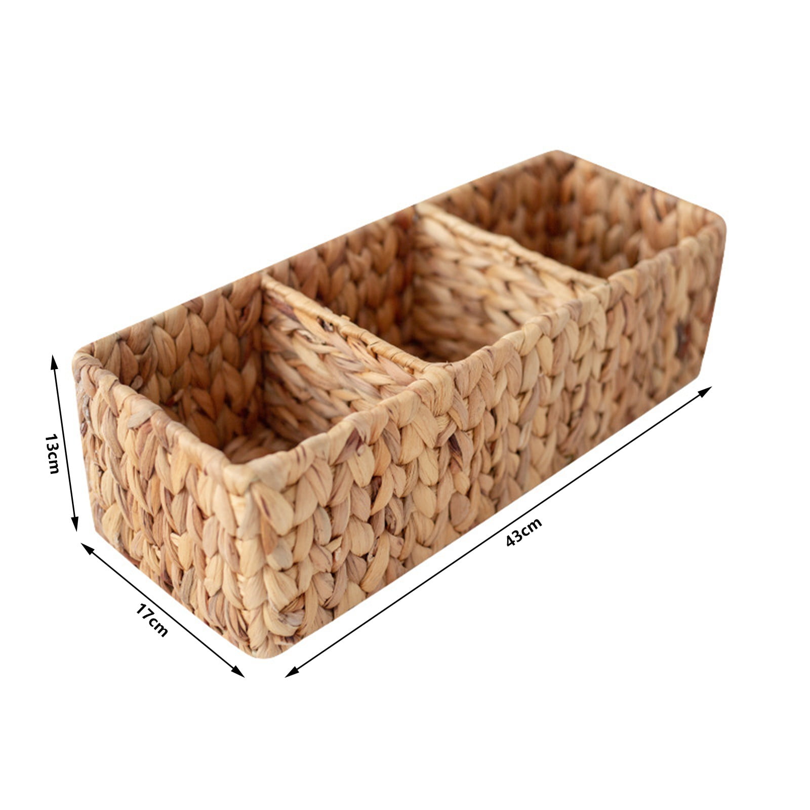Cotton Rope Storage Basket with PU Leather Handles, Woven Organiser for Toys, Laundry, Blankets, 43 × 17 × 13 cm, Khaki — image 2