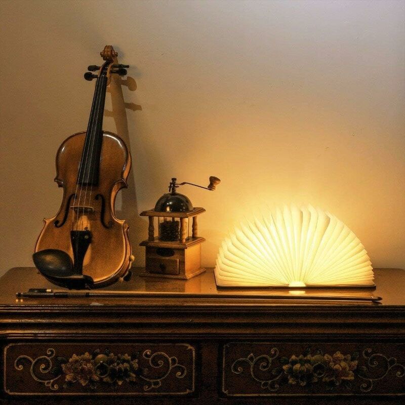 LED Wooden Book Lamp, Christmas Gift Idea Book Lamp Folding And Magnetic, Usb Rechargeable LED Paper Lamp, Decorative โ image 2