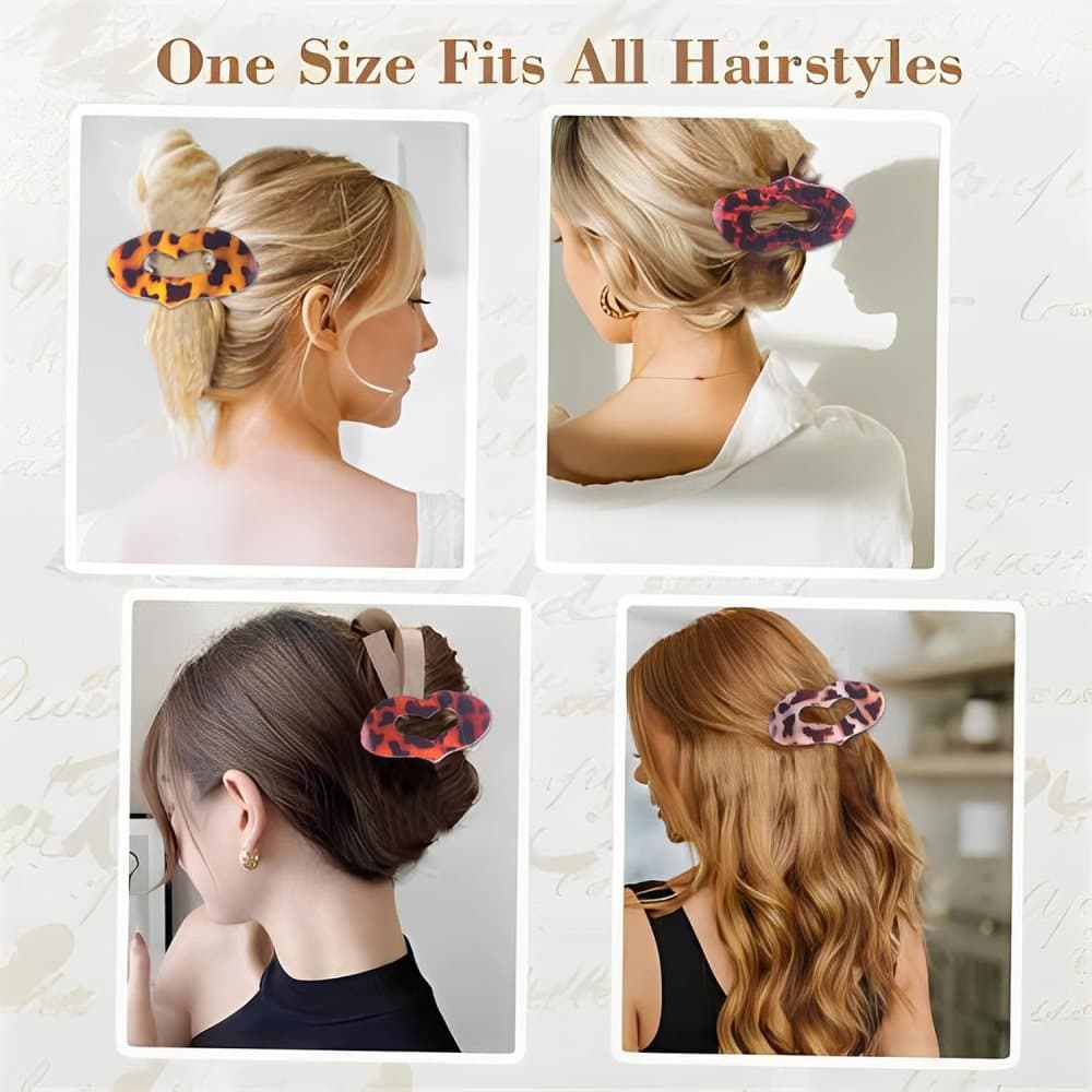 4-Pack Flat Hair Clips, Multicolored, Strong Grip Comfortable Design for Thin and Thick Hair, Oval/Square โ image 4