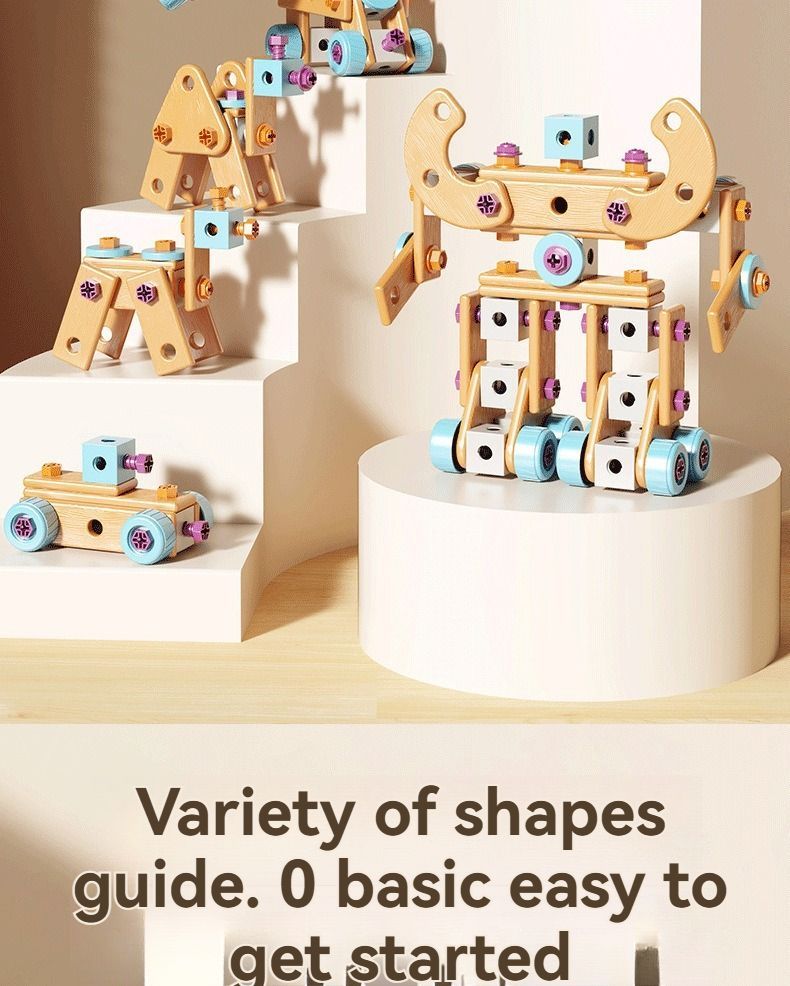 DIY assembly toy, wooden building set, electric drill toy for kids, educational construction toy, creative puzzle set, children's tool kit — image 3