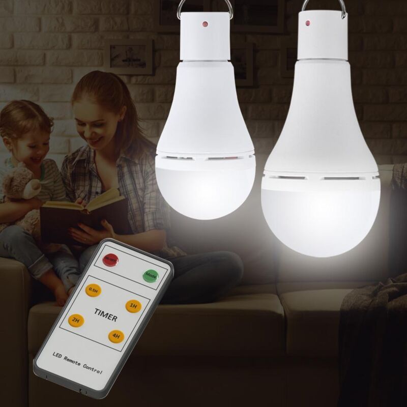 USB Rechargeable 7W E27 LED Light Bulb with Remote Control and Hook — image 2