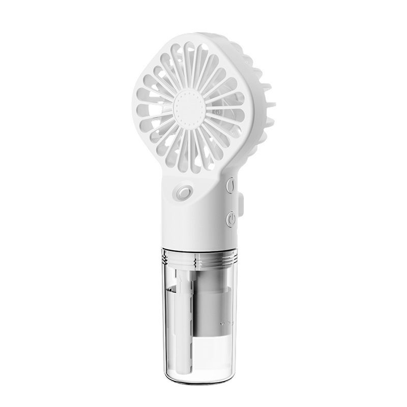 White 5 Pack Portable Misting Fan with Water Spray, 157mm Compact Rechargeable Mini Handheld Fan for Travel, Outdoor Cooling & Desktop Use, Lightweight Plastic Design