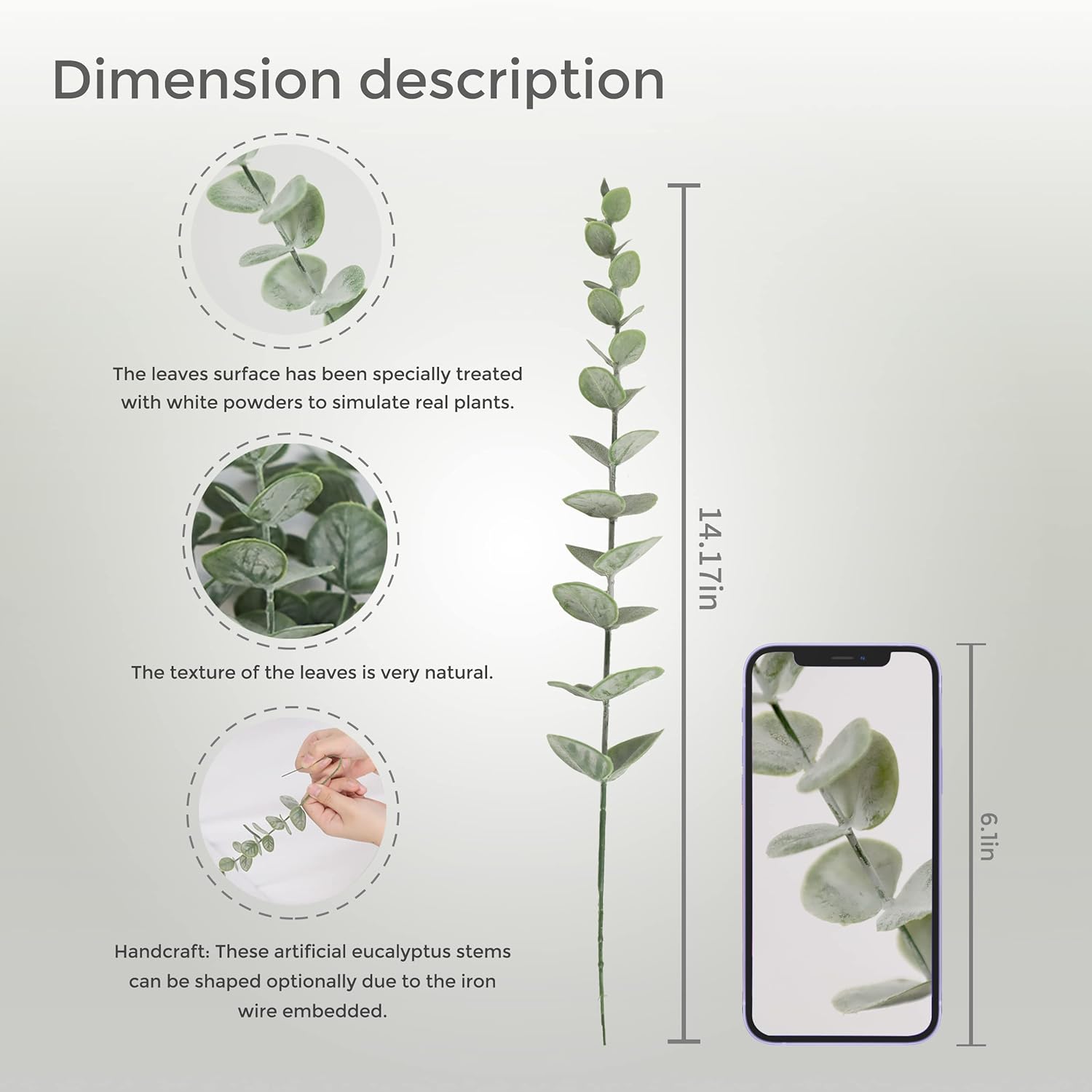 18pcs Eucalyptus Stems Artificial Eucalyptus Leaves Stems Artificial Fake Flowers for Home Office Flowers Bouquet Centerpiece Wedding Decoration Christmas โ image 2