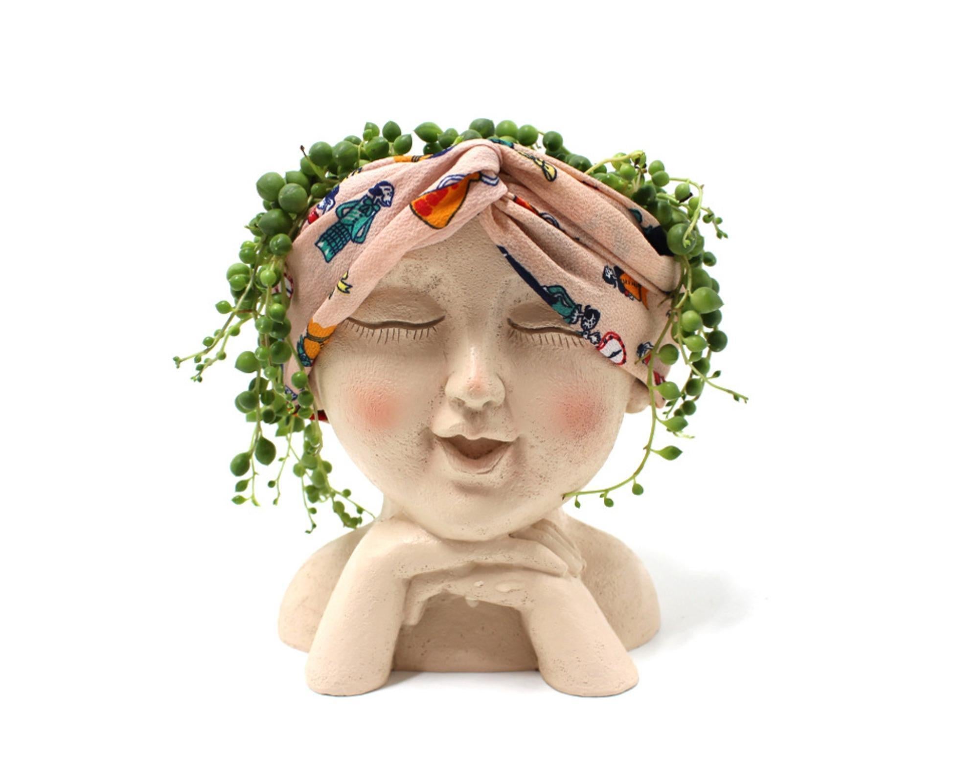 Face Flower Pot with Drainage Resin Succulent Cactus Plant Face Planter Garden Supplies-Multicolor — image 5