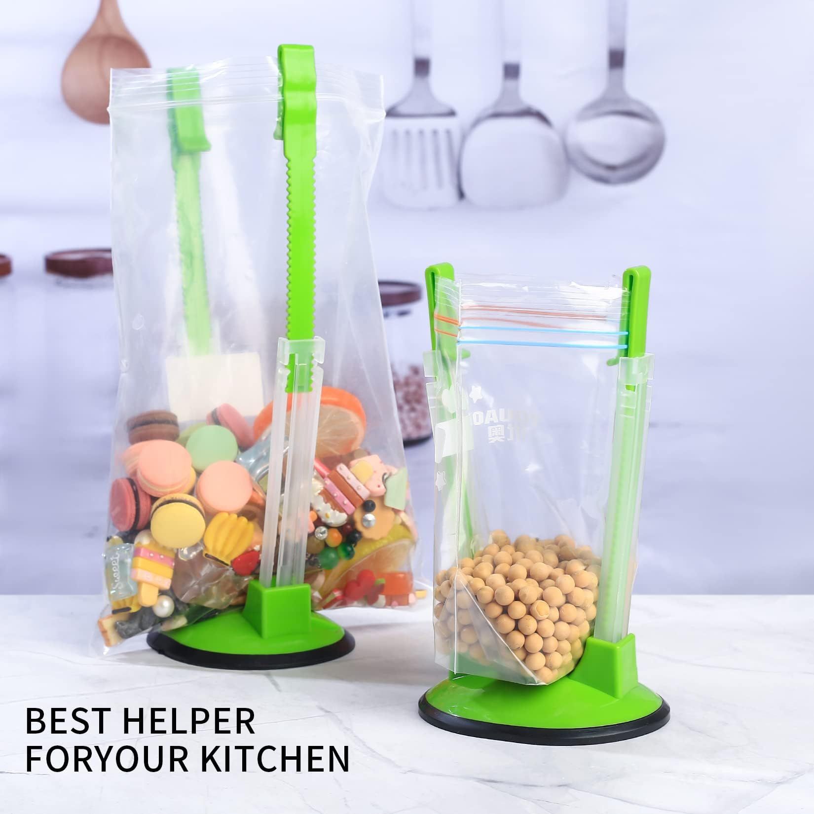 Freezer Bag Holder Stand, Food Storage Holders, Adjustable Plastic Food Prep Bag, Zip Lock Bag Holder Stand for Food Meal Prep Bag โ image 3