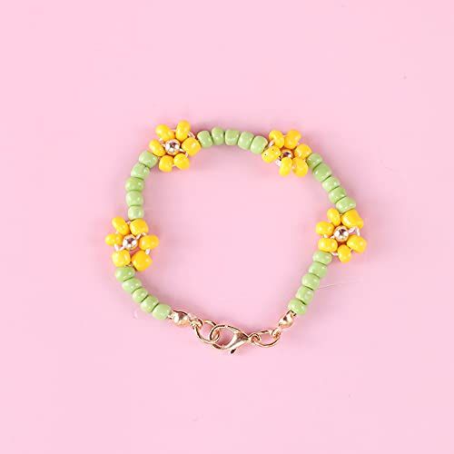 Beaded Choker Necklaces Rainbow Flower Colorful Necklaces Bracelet Boho Beach Necklace Handmade Flower Necklace Cute β image 4
