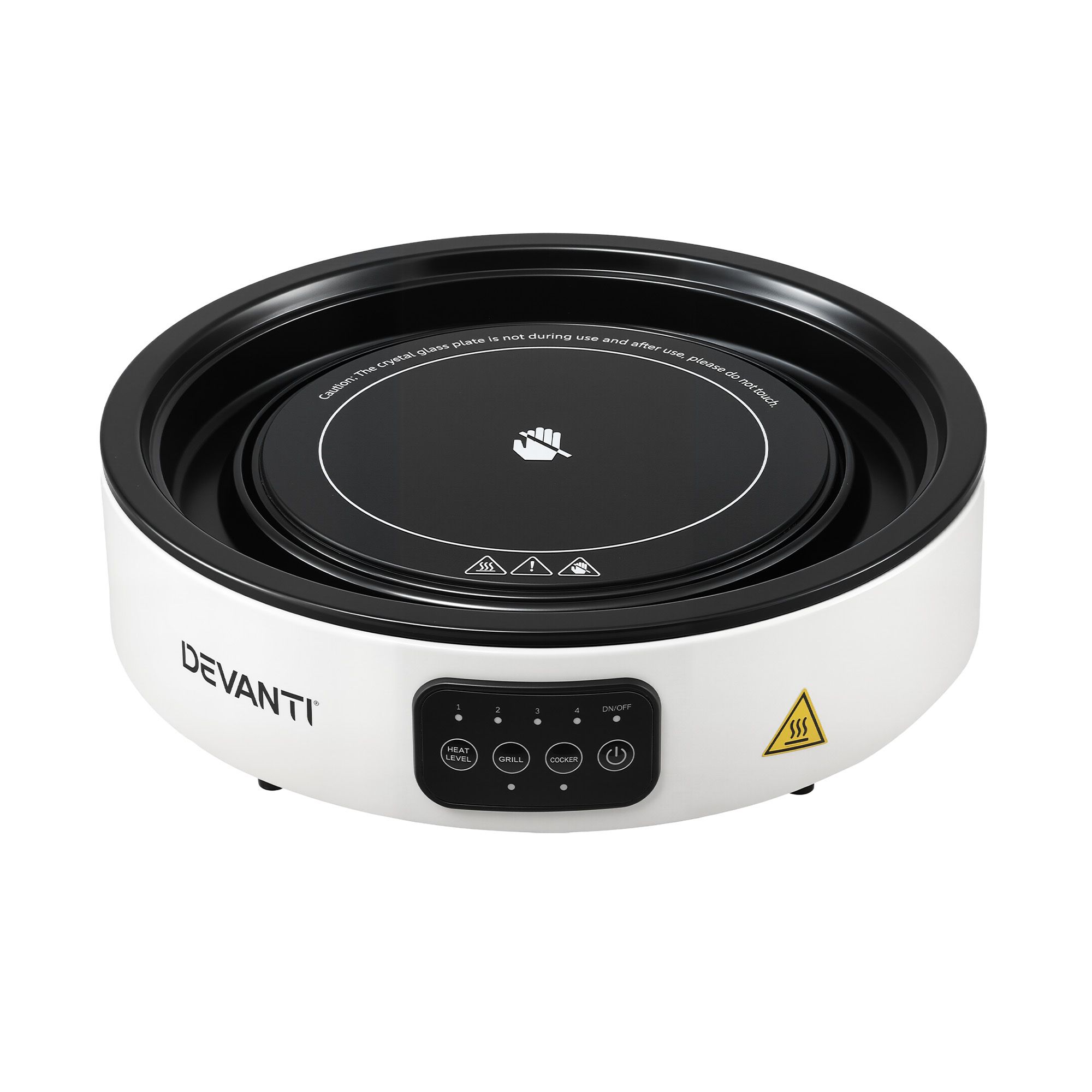 Devanti Ceramic Cooktop Electric Hot Plate Countertop Grill Cooker White โ image 3