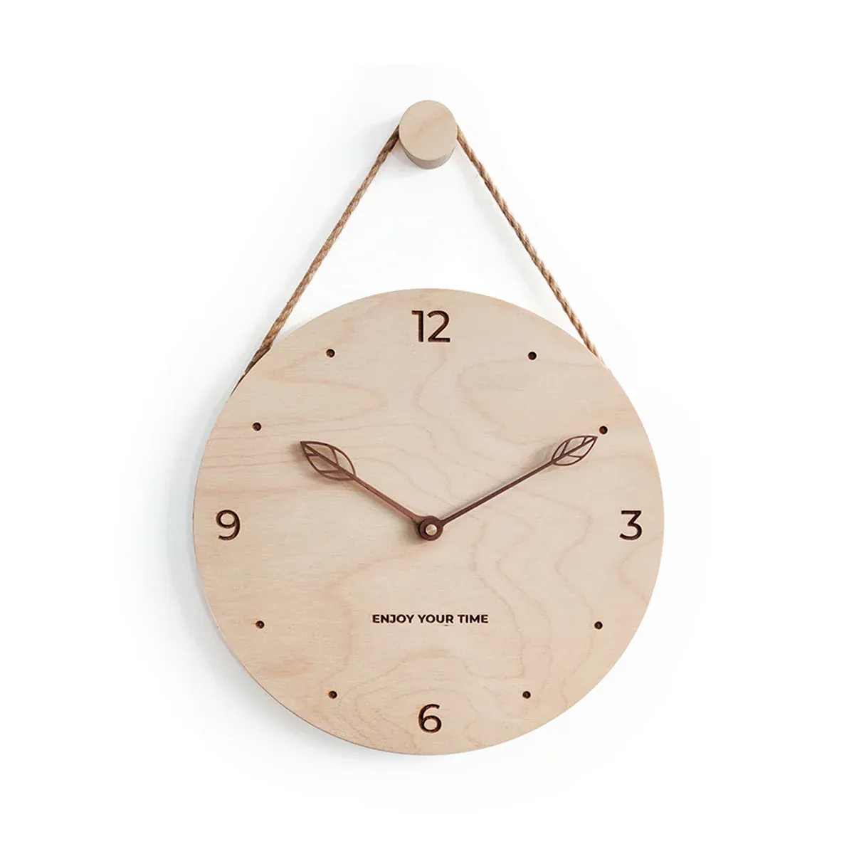 Creative Fashionable Log Wall Clock Natural Wood Colour Silent for Home Decor — image 2