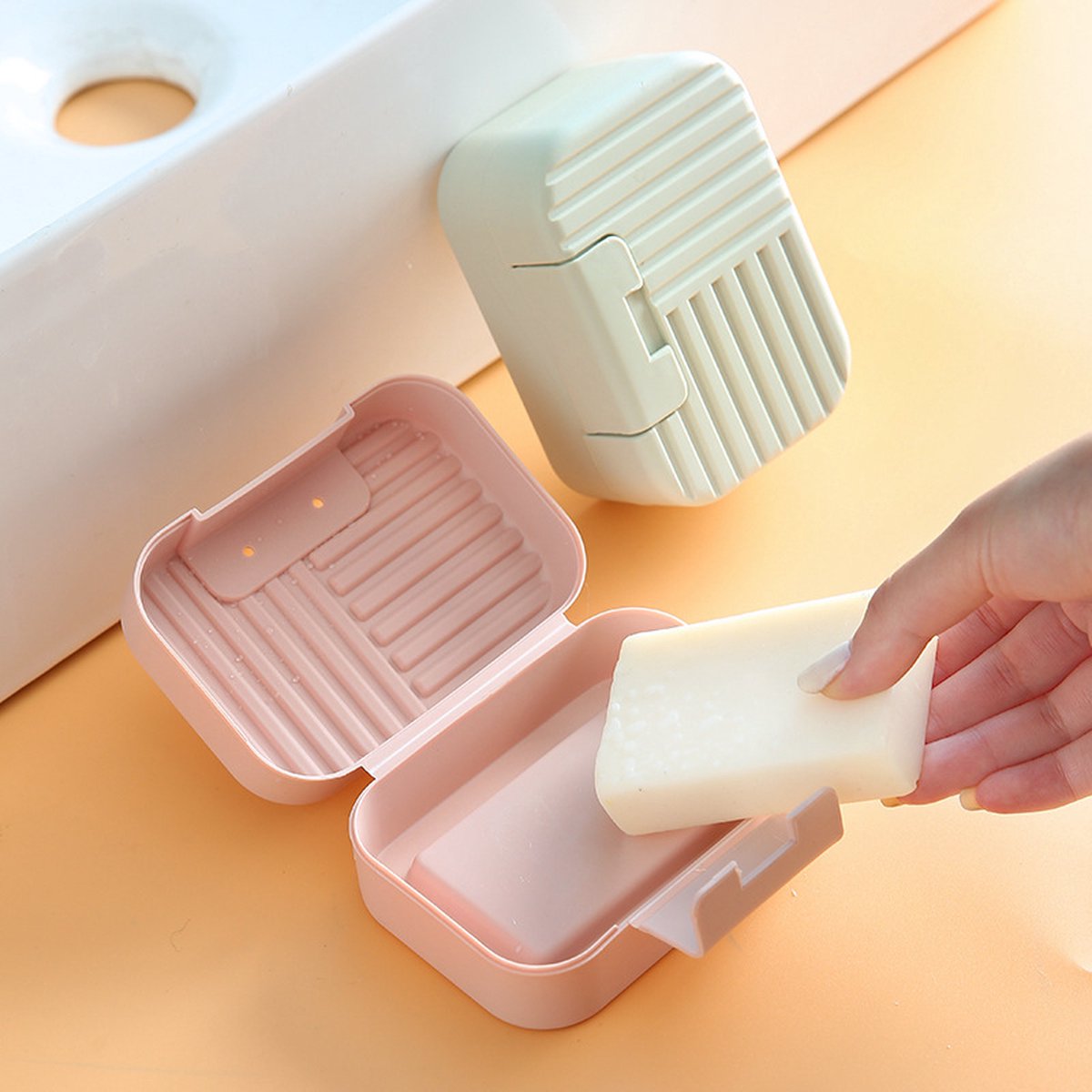 Soap Dish - Soap Holders - Soap Box - Portable Bar Soap Case - Soap Box Travel - Bathroom Accessories - PP - 11*7.5*5cm - green — image 2
