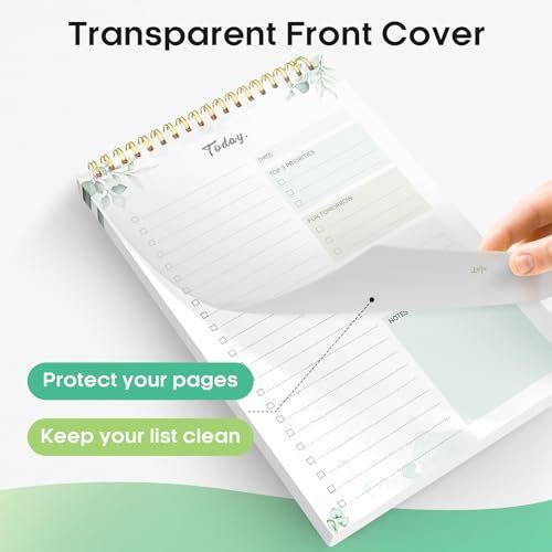 1Pack To Do List Notepad, Undated Daily Planner for Work and Goal Setting Greenery Sway, 52 Sheets, 9.8" x 6.5", Home and school, Daily Task Plannin — image 2
