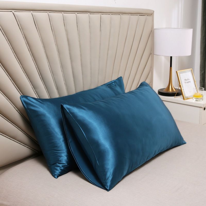 Pillowcase Polyester 60 Thread Count Solid Color Paris blue 50 × 75cm【pack of 2】