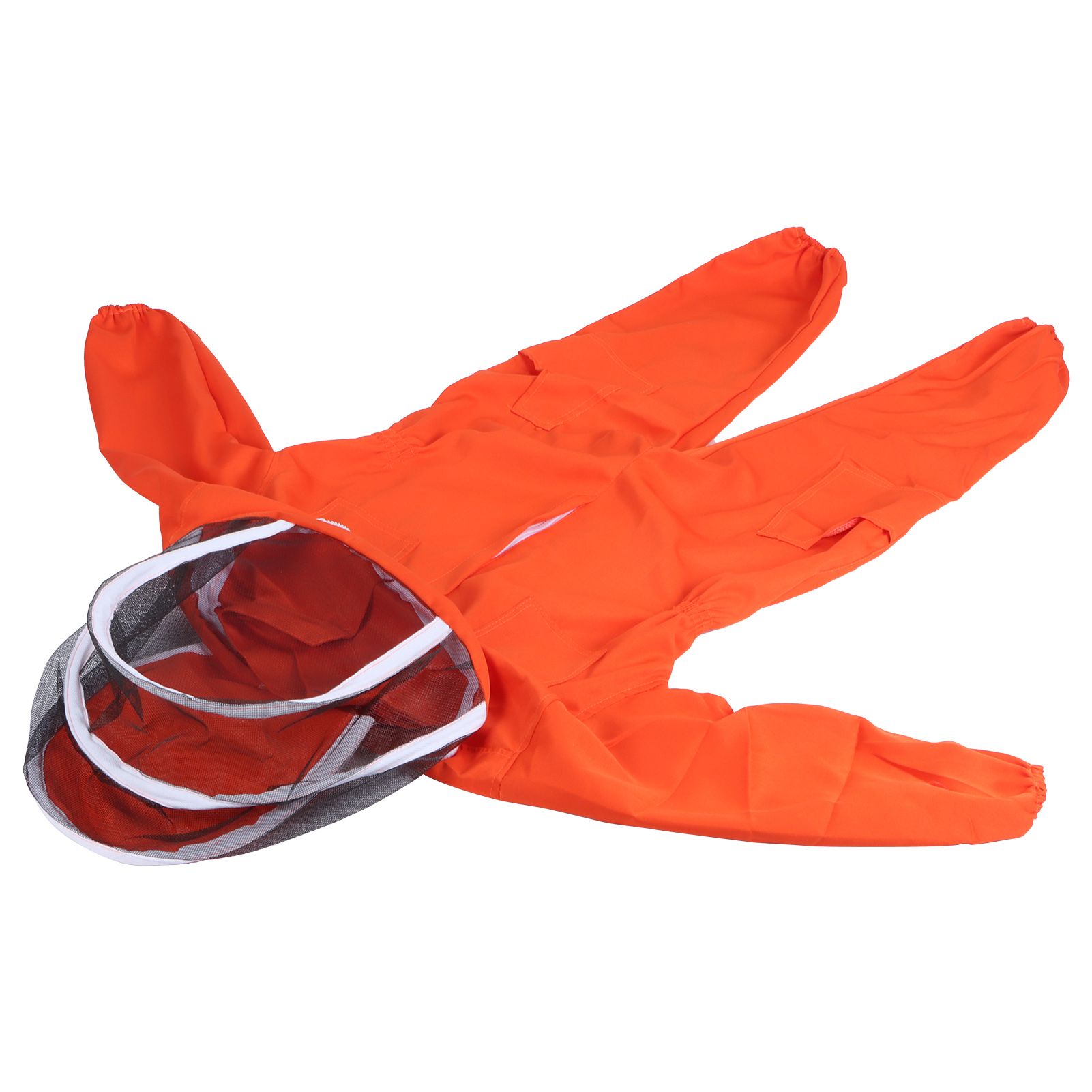 One Piece Beekeeping Suit with Veil Hood Children kids Beekeeping Protective Clothes(Orange L) — image 4