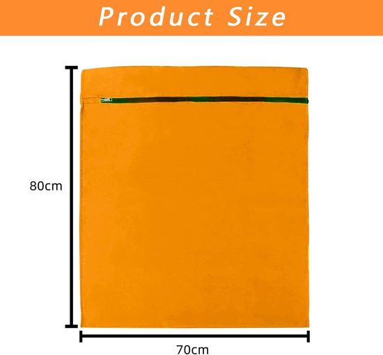 Pet Laundry Wash Bag, Large Twill Polyester Zippered Mesh Bag For Dog Cat Rabbit Bedding And Clothes, Prevents Pet Hair Clogs, Orange L, 70 x 80 cm โ image 3