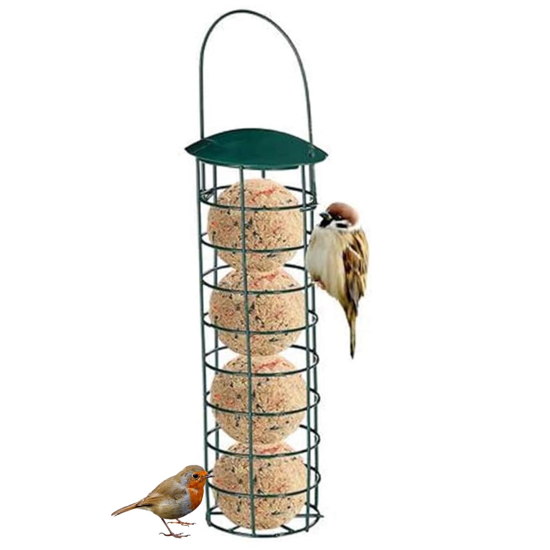 Suet Bird Feeders for Outdoors Hanging Rustproof Metal Suet Holder Cylinder Bird Feeder Portable Bird Feeders for Garden — image 2