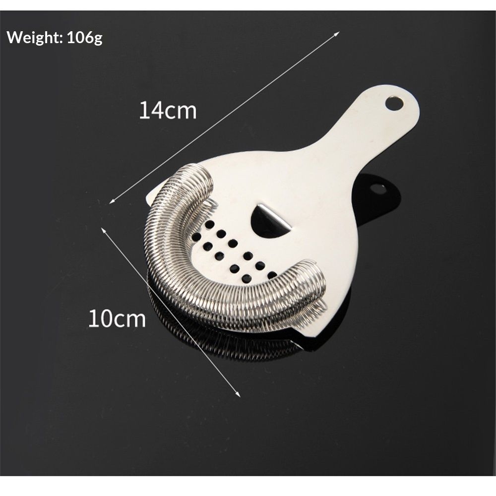Stainless Steel Cocktail Strainer with High Density Spring | Mirrored Finish - Effortless Straining for Shakers & Mixing Glasses, One Strainer(Large ice — image 5