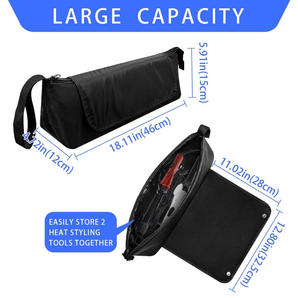 Hair Tools Travel Bag with Heat Resistant Mat - Hair Tool Organizer Case for Curling Iron, Straightener, Flat Iron & Hair Dryer Storage Pouch, Large Capacity โ image 4