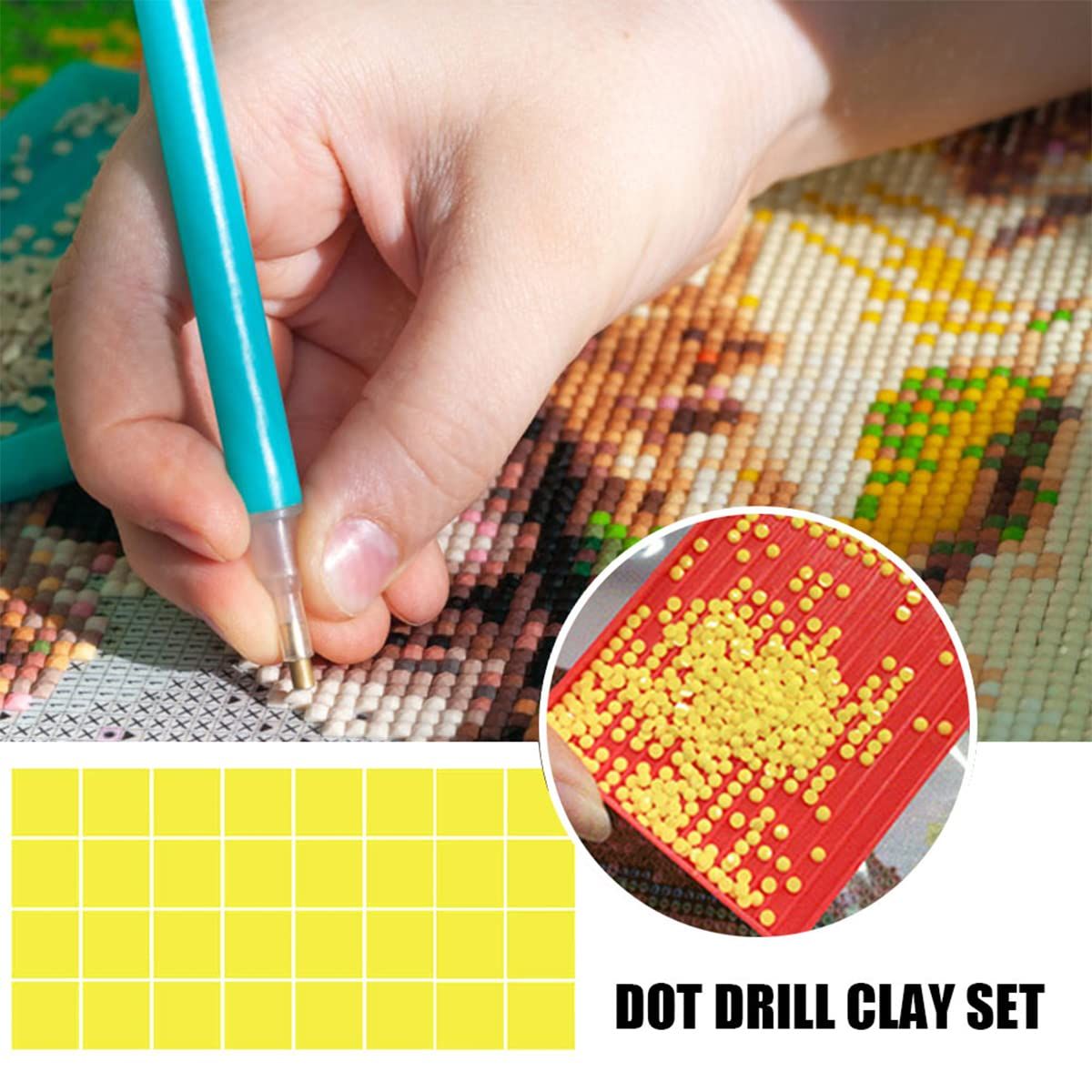 90Pcs DIY Diamond Painting Glue Clay, 0.98x0.98inch Diamond Painting Glue Clay 5 Color Painting Clay Wax โ image 3
