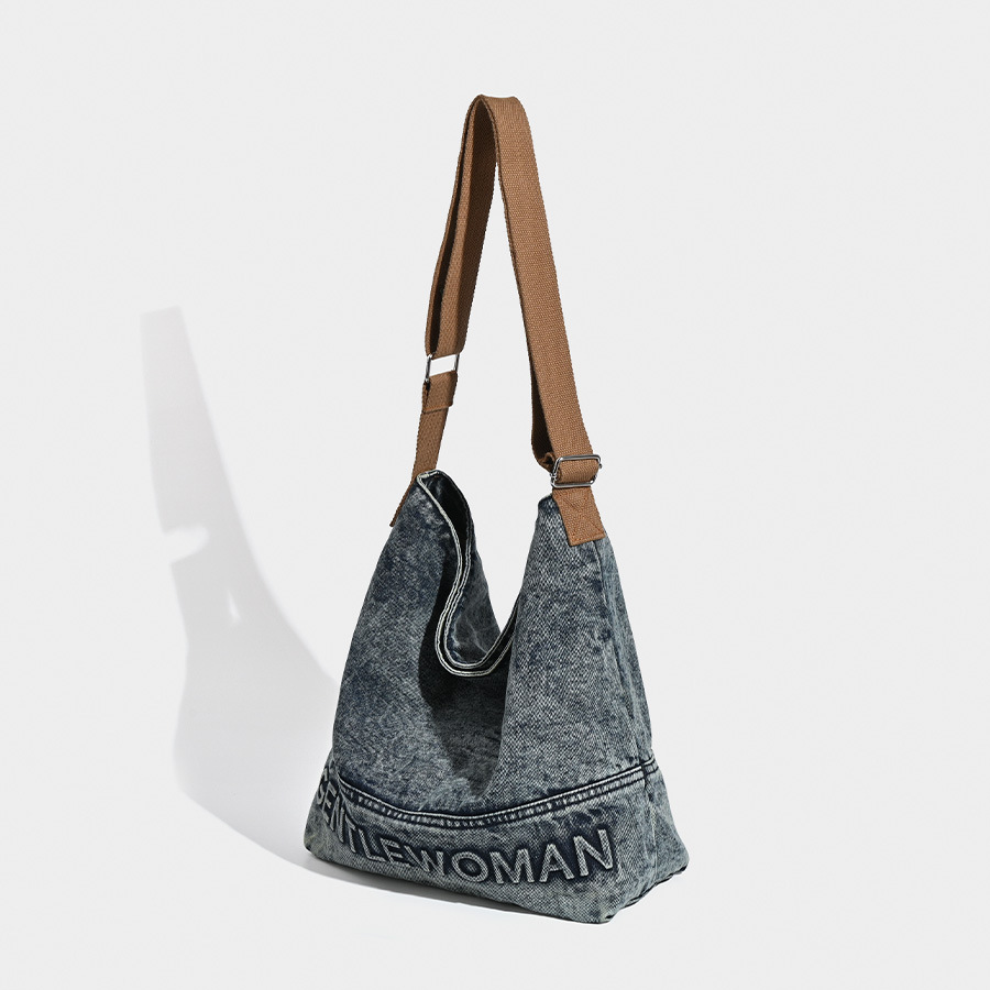 Washed Denim Tote Bag - Large Capacity Shoulder & Crossbody โ image 2