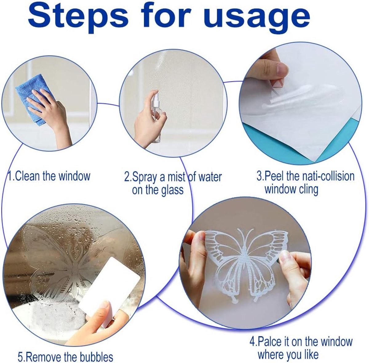 36 pieces - Anti-Collision Stickers - butterfly stickers - with anti-collision warning - transparent window stickers - prevention of collisions with people and — image 5