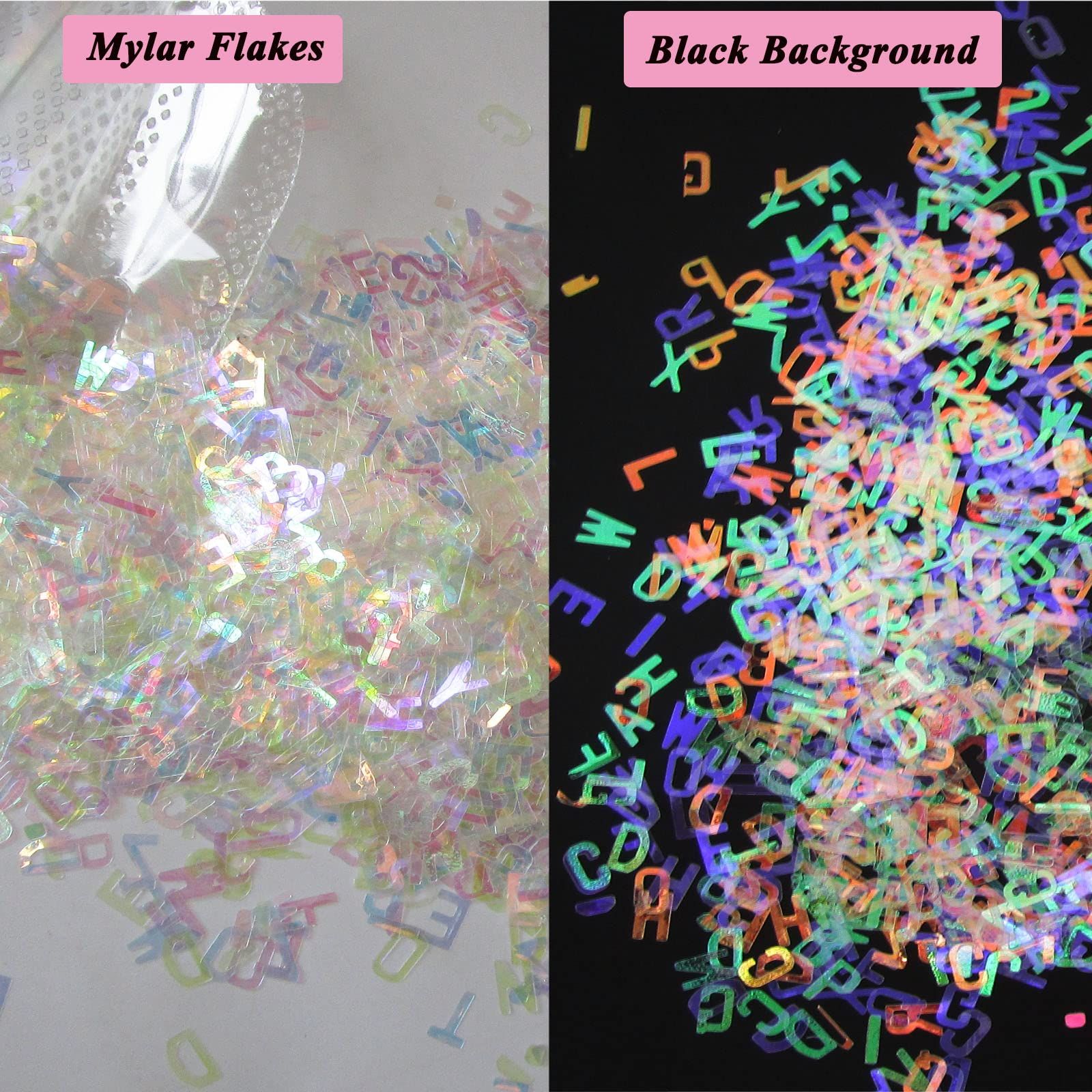 8 Colors Holographic Letter Chunky Glitter Flakes Number Shaped Confetti Sparkles Nail Sticker Manicure Decor โ image 4