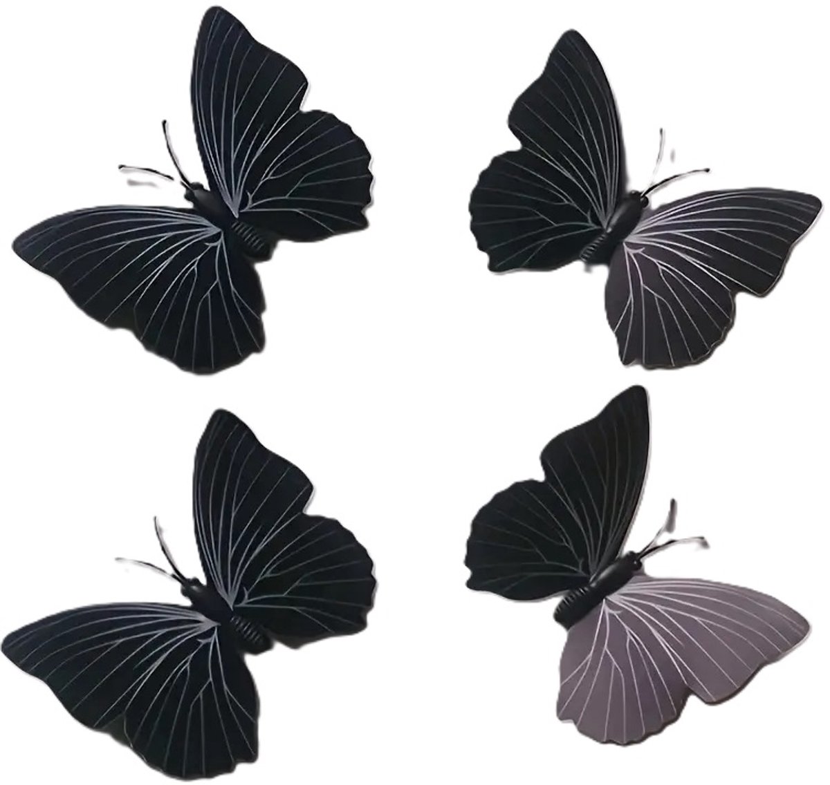 Set of 12 3D Butterfly Wall Decoration | Wall Butterflies | Nursery Decoration | Foldable Wall Stickers | Butterfly Wall Stickers | Black — image 4