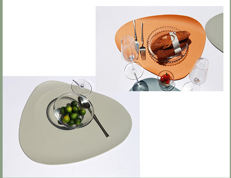4 Pcs Orange Nordic-Style PVC Leather Placemats Set of 4 - Waterproof, Heat-Resistant, and Oil-Proof Triangular Table Mats โ image 5