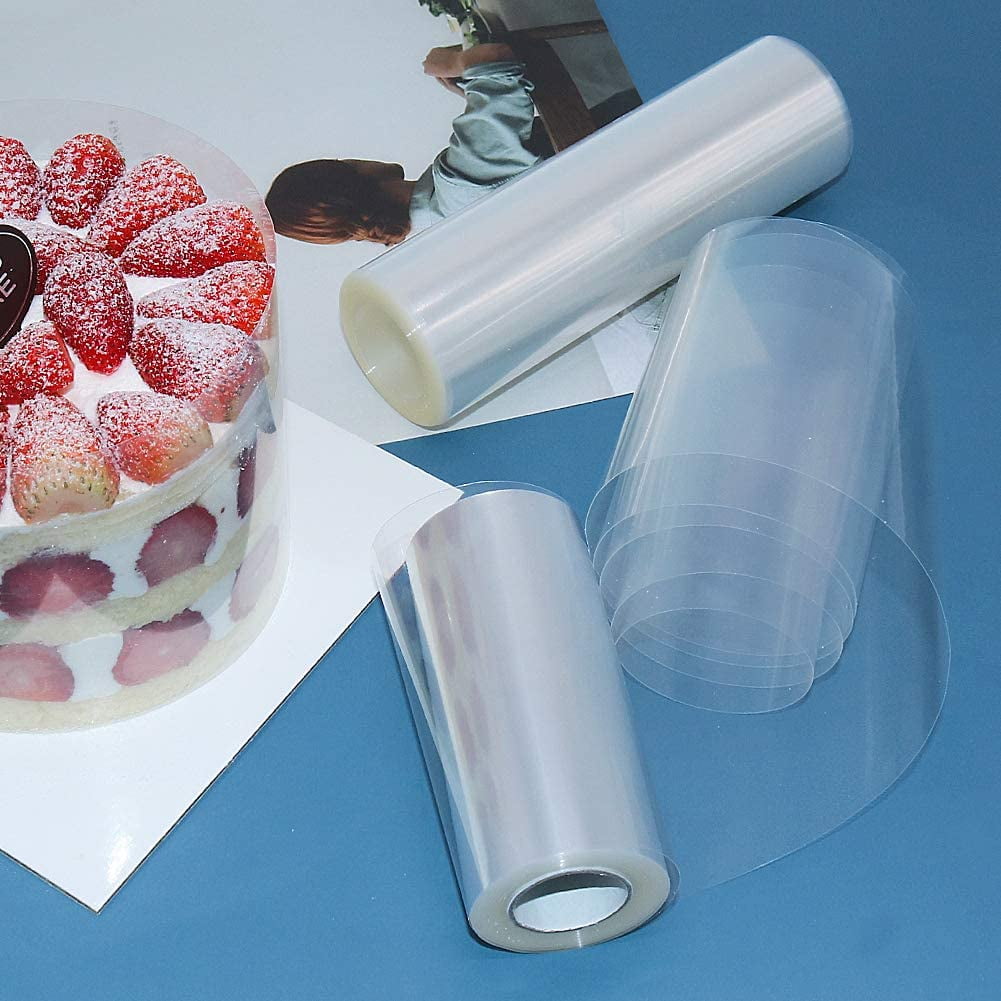 8 Inch Cake Collars, Clear Transparent Cake Acetate Sheet Roll, Cake Plastic Wrap, Cake Acetate Collar for Chocolate Mousse DIY Cake Wraping Decorating Shaker — image 4