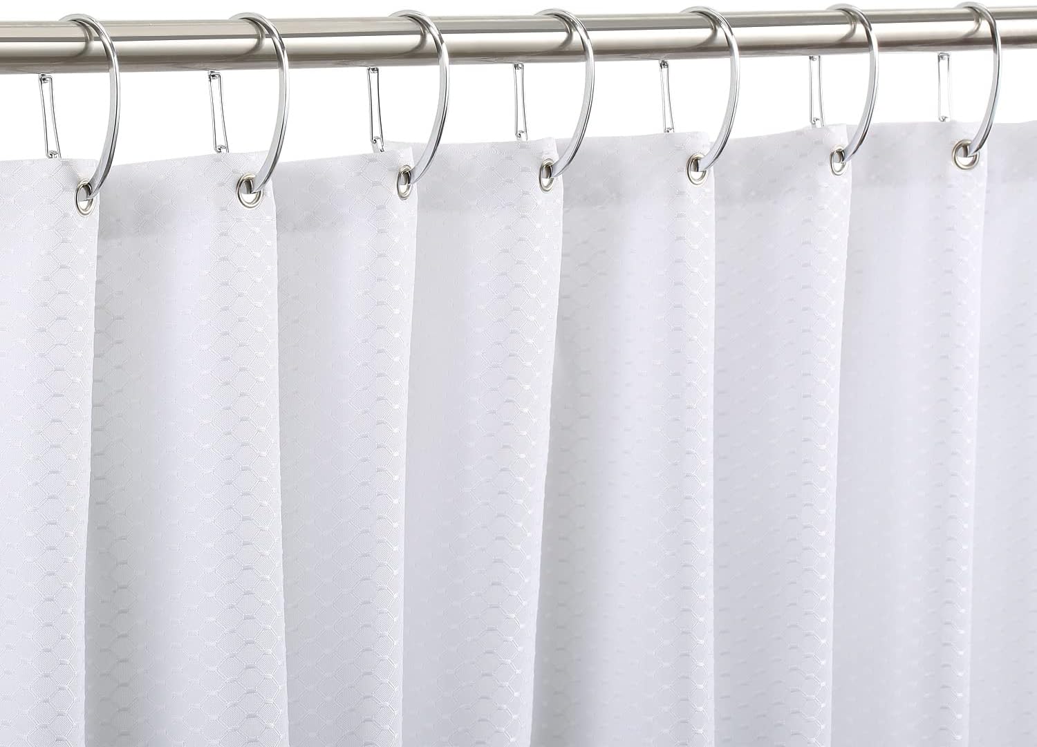 Silver Shower Curtain Rings, Rtproof Shower Curtain Hooks for Bathroom, Chrome Decorative Shower Hooks Rings for Shower Curtain Rod Hangers, Set of 12 β image 4