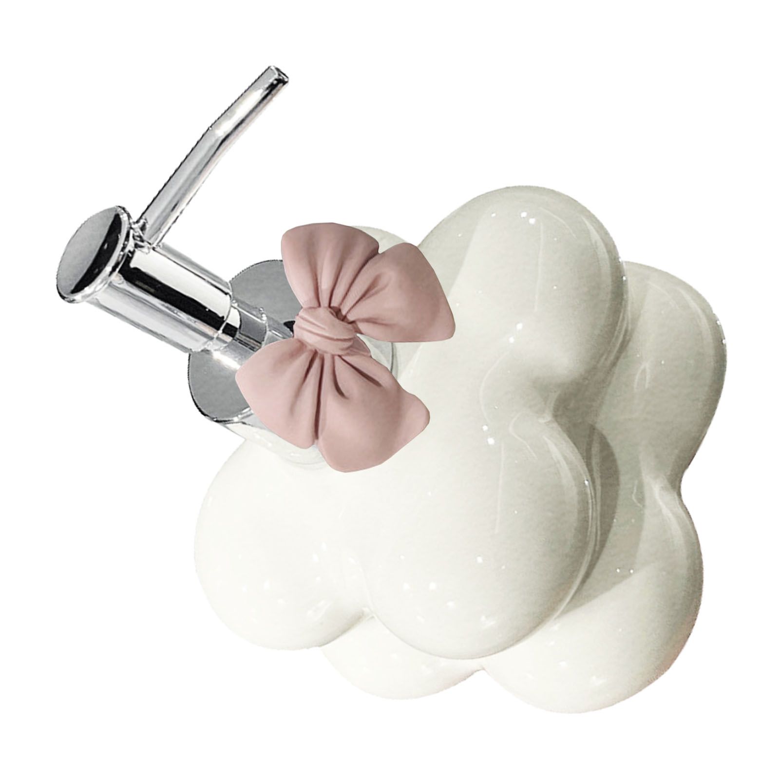 Cloud Press Pump Bottle Ceramic Reusable Decoration Refillable Cloud Shape Dispenser Bottle for Bathroom Colorful — image 4