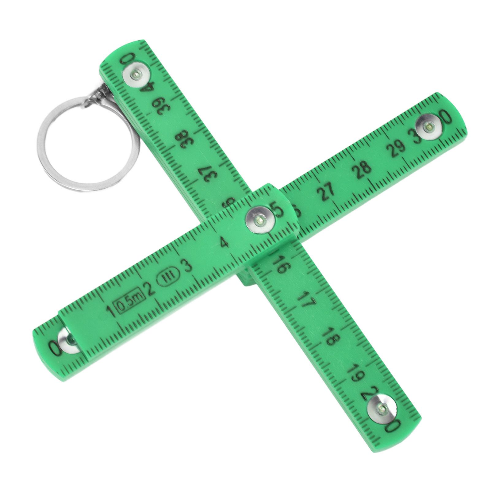 2Pcs ABS Folding Ruler Portable 0.5m Foldable Ruler with Key Ring for Carpentry Laying TilesGreen โ image 5