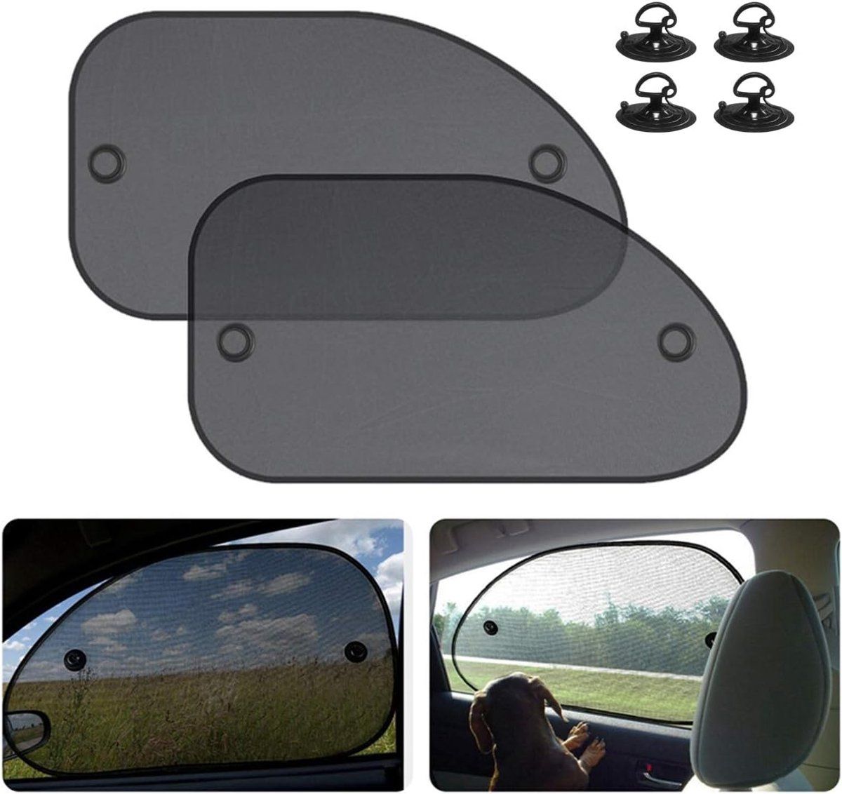 2 Pieces Baby Car Sunshades, UV Protection Rear Side Window Shades for Children, Family Cars and SUVs, 66 x 38 cm