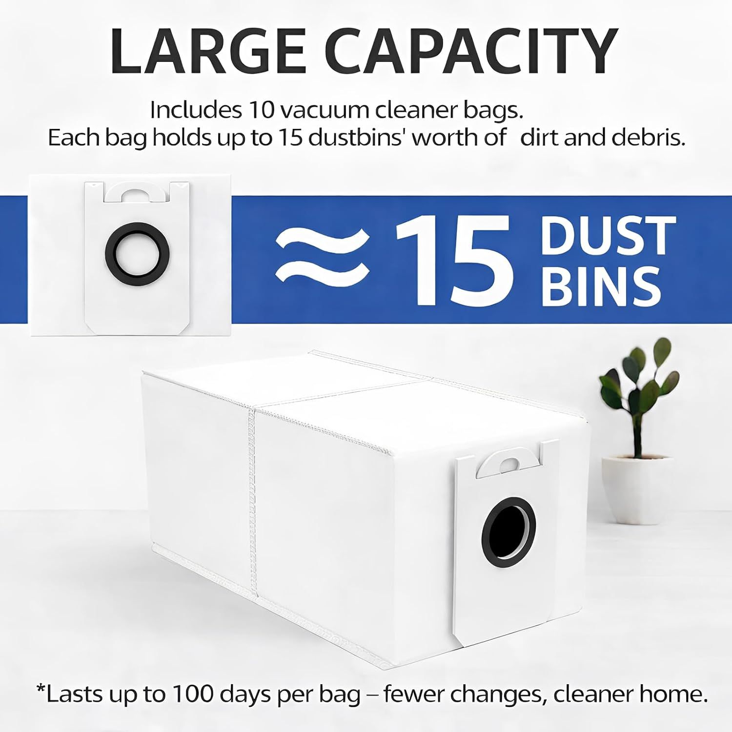 10 Pack 4.6 Liter Disposable Dust Bag Compatible with bObsweep Dustin & Orb-i Sel-Emptying Robot Vacuum Replacement Parts Accessories, 10 Vacuum Bags โ image 5