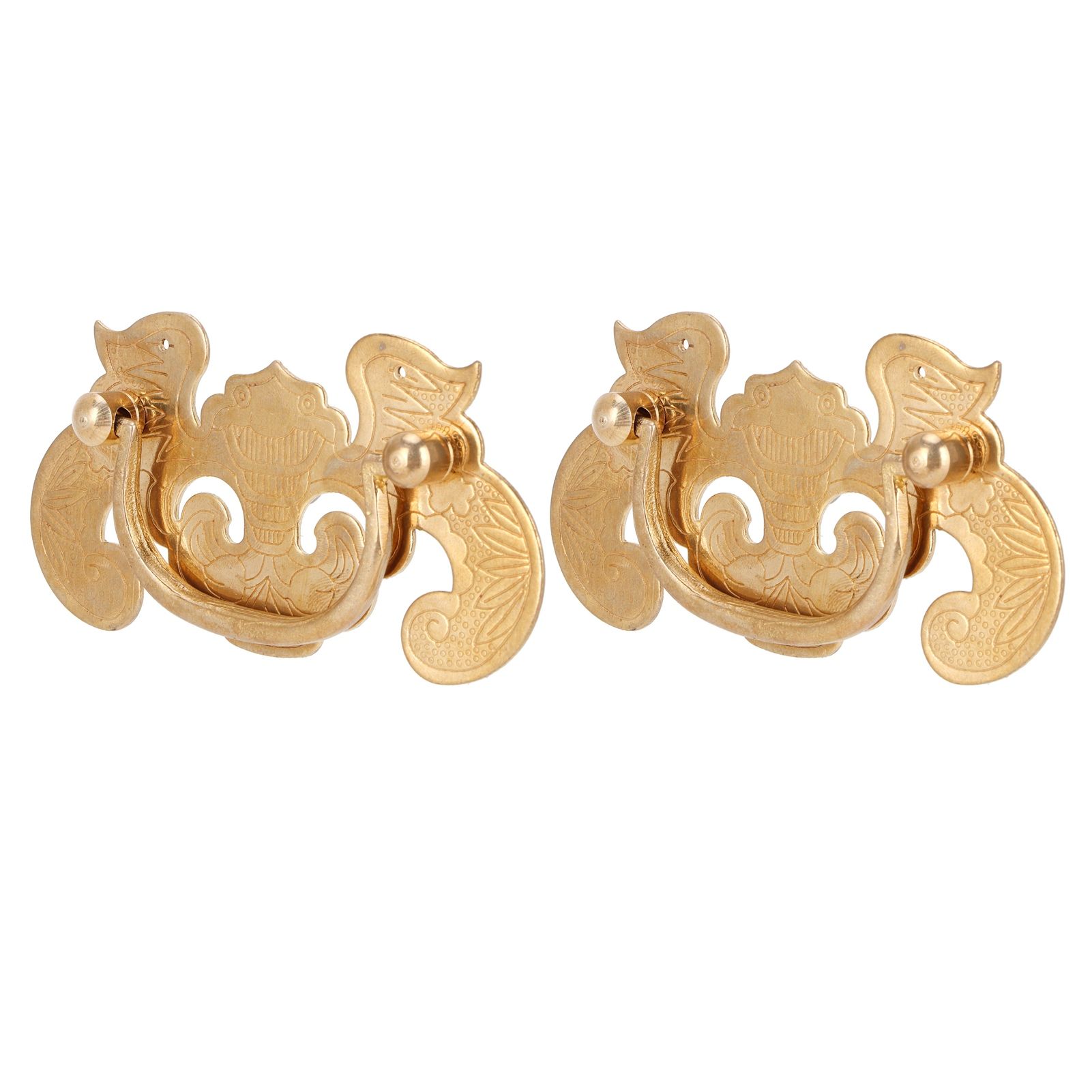 2 Sets Retro Style Handle Bat‑Shape Antique Furniture Hardware Handle for Wooden Cupboard Door — image 2