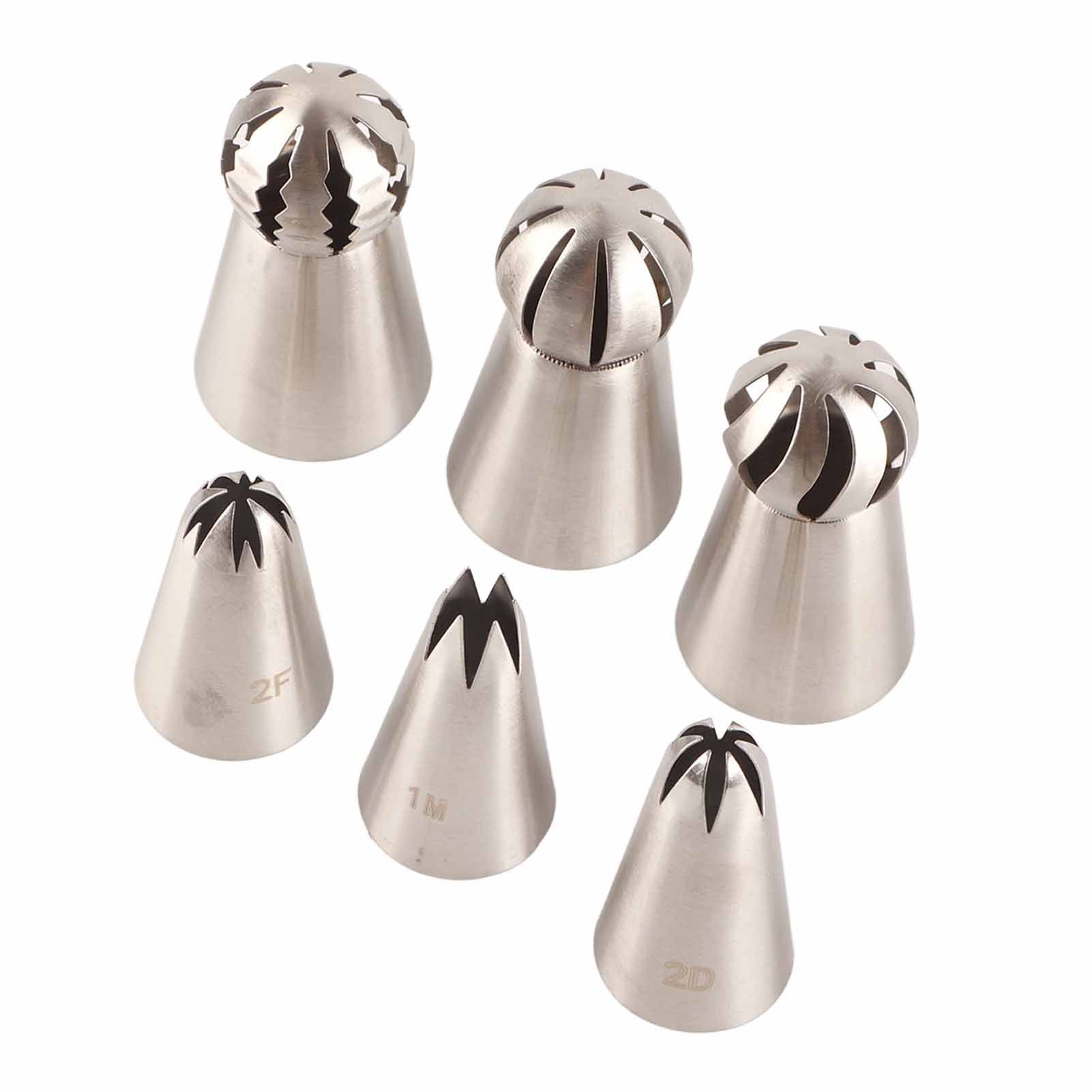 6PCS Baking Tip Stainless Steel Decorating Pastry Piping Nozzle Set for Cake Cupcake — image 3