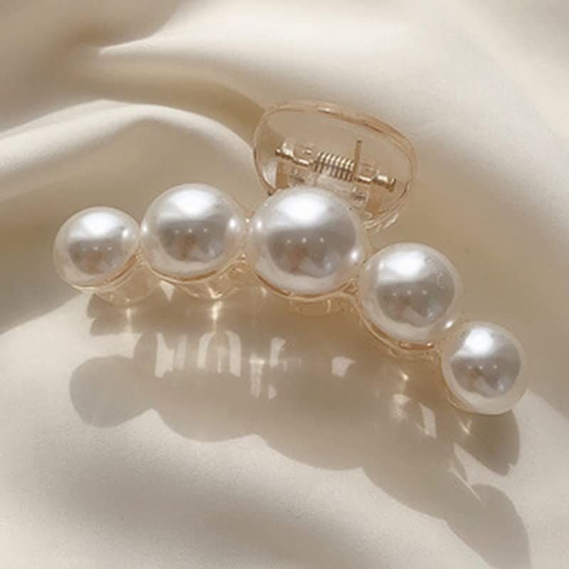 Pearl Hair Clips, Large Pearl Hair Claw Clips for Women, Non-Slip Pearl Hair Accessories for Thick Hair and Thin Hair — image 2