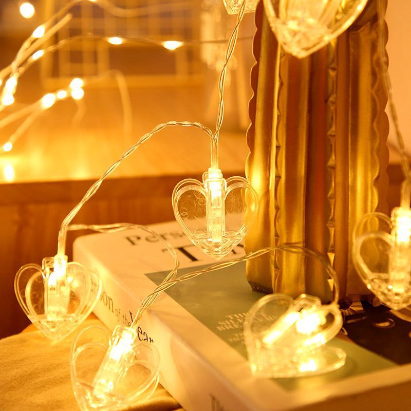 heart-shaped LED hanging clip lights โ image 2