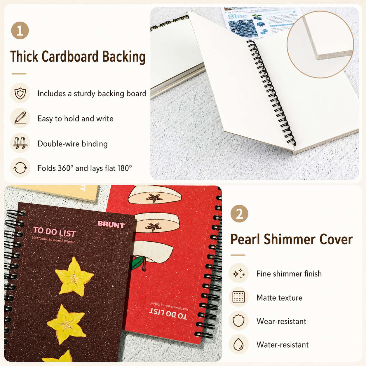 Fruit Series To Do List Notebook (Starfruit) – Spiral Bound Journal with Cute Fruit Cover, 80 Sheets, Portable Planner for Daily Notes, Study, Office and — image 4