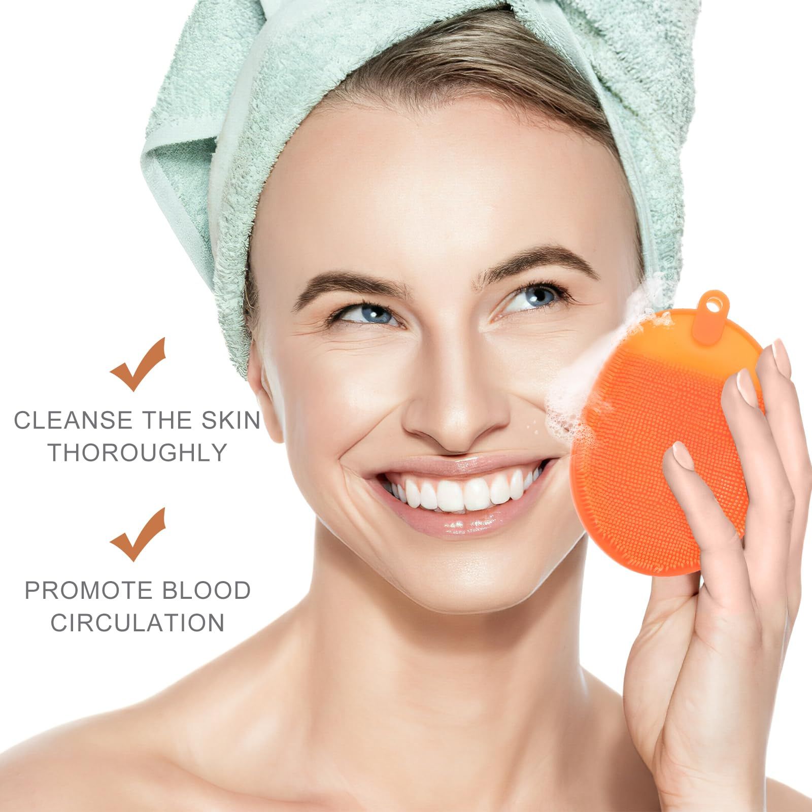 Silicone Bath Brush Silicone Shower Glove Face Scrub Brush Silicone Loofah Brush Silicone Body 3pcs Color Random — image 3